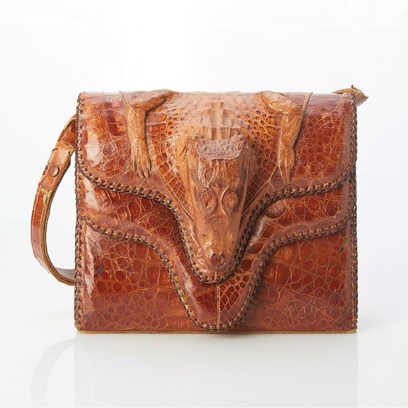 Vintage 1960’s baby alligator handbag EVC - Picture 1 of 13